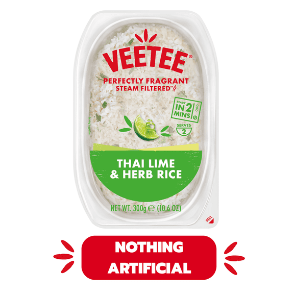 VeeTee Rice & Tasty Thai Lime and Herb 10.6 oz Microwave Ready, Natural, No Artificial Ingredients, Gluten-Free