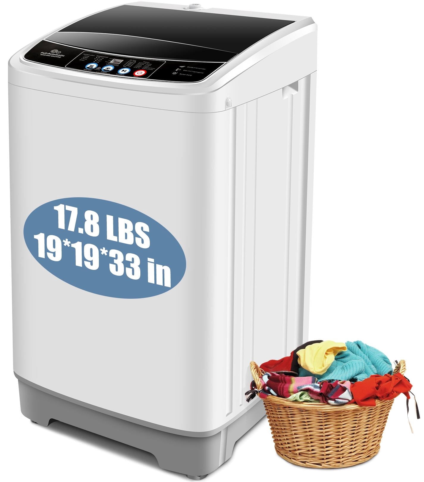 Veeboto 17.8lb Full Automatic Washing Machine, Compact Washing Machine with Drain Pump, Power Motor 20-Mins Quick Wash, LED Display, Washer and Dryer Combo Low Noise for Apartment Dorm Household