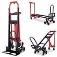 thumbnail image 1 of Veeboto 3-IN-1 Heavy Duty Aluminum Stair Climbing Dolly, 1000LBS Capacity Industrial Convertible Folding Hand Truck Dolly Cart with Solid Wheels for Office/Moving/Travel Red, 1 of 7