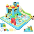 thumbnail image 1 of Veeboto 6-in-1 Water Slide with 550W Blower, Inflatable Bounce House with Climbing Wall, 2 Inflatable Slides, Basketball Hoop, Deep Pool, Bounce Zone for Kids, Indoor Backyard Party, 1 of 8