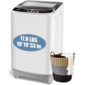 Veeboto Full Automatic Washing Machine, 17.8LBS Portable Washing Machine with Glass Top-Load & Drain Pump, Washer for Home Apartment and Dorm