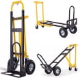 thumbnail image 1 of Veeboto Hand Truck Dolly Cart, 1000lbs 3-in-1 Industrial Convertible Hand Truck with Inflatable Wheels, for Office/Moving/Travel Yellow, 1 of 7