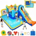 thumbnail image 1 of Veeboto Bounce House with Slide, Jumping Area, Pool, Punching Bag, Ball Pit, Crawl Tunnel, Inflatable Water Slide for Ages 3-12, Indoor/Outdoor Bouncy Castle with Blower, 1 of 8