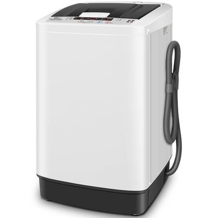 Veeboto Portable Washing Machine, 15.6LBS Washer Machine with Drain Pump, Small Full-automatic Washing Machine with 10 program/8 water level for Home, Apart, Dorm