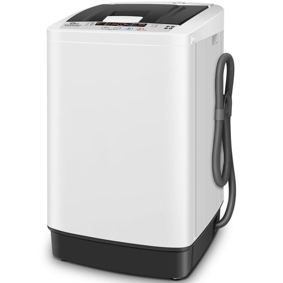 Veeboto Portable Washing Machine, 15.6LBS Washer Machine with Drain Pump, Small Full-automatic Washing Machine with 10 program/8 water level for Home, Apart, Dorm