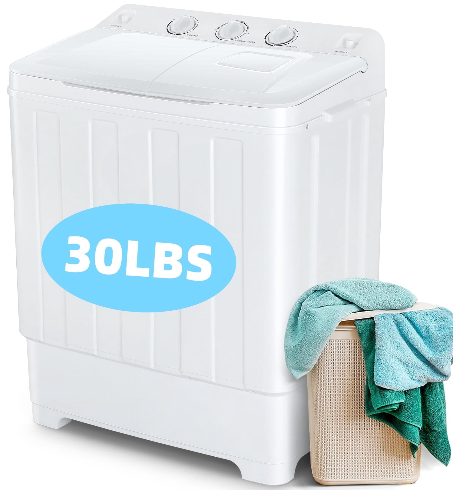Veeboto Portable Washing Machine, 30lbs Capacity, Twin Tub 19lbs