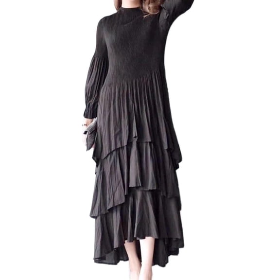 Veeca Long Sleeve Multi-Layer Dress