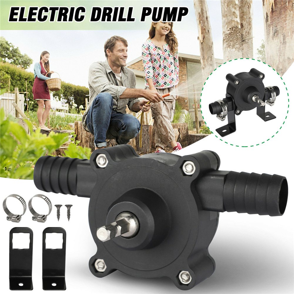 Electric Drill Powered Self-Priming Pump – 1/4 HP Water Oil Fluid Transfer