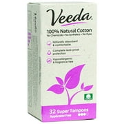 Veeda Applicator Free Tampons Super 32ct