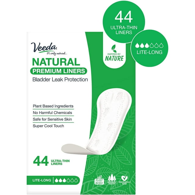 Veeda Daily Natural Premium Incontinence and Postpartum Panty Liners
