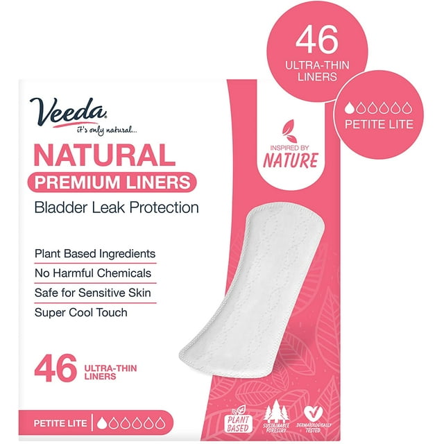 Veeda Daily Natural Premium Incontinence and Postpartum Panty Liners
