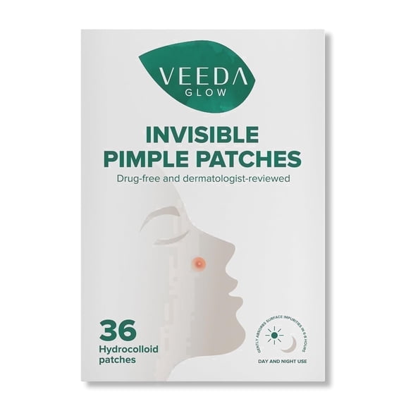 Veeda Glow Pimple Patches Hydrocolloid Acne Stickers 36 Count