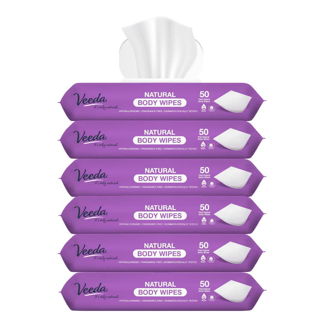 Veeda Extra Large Body Wipes for Adults (8.66” x 9.44”) – 300 Count (6x50ct)