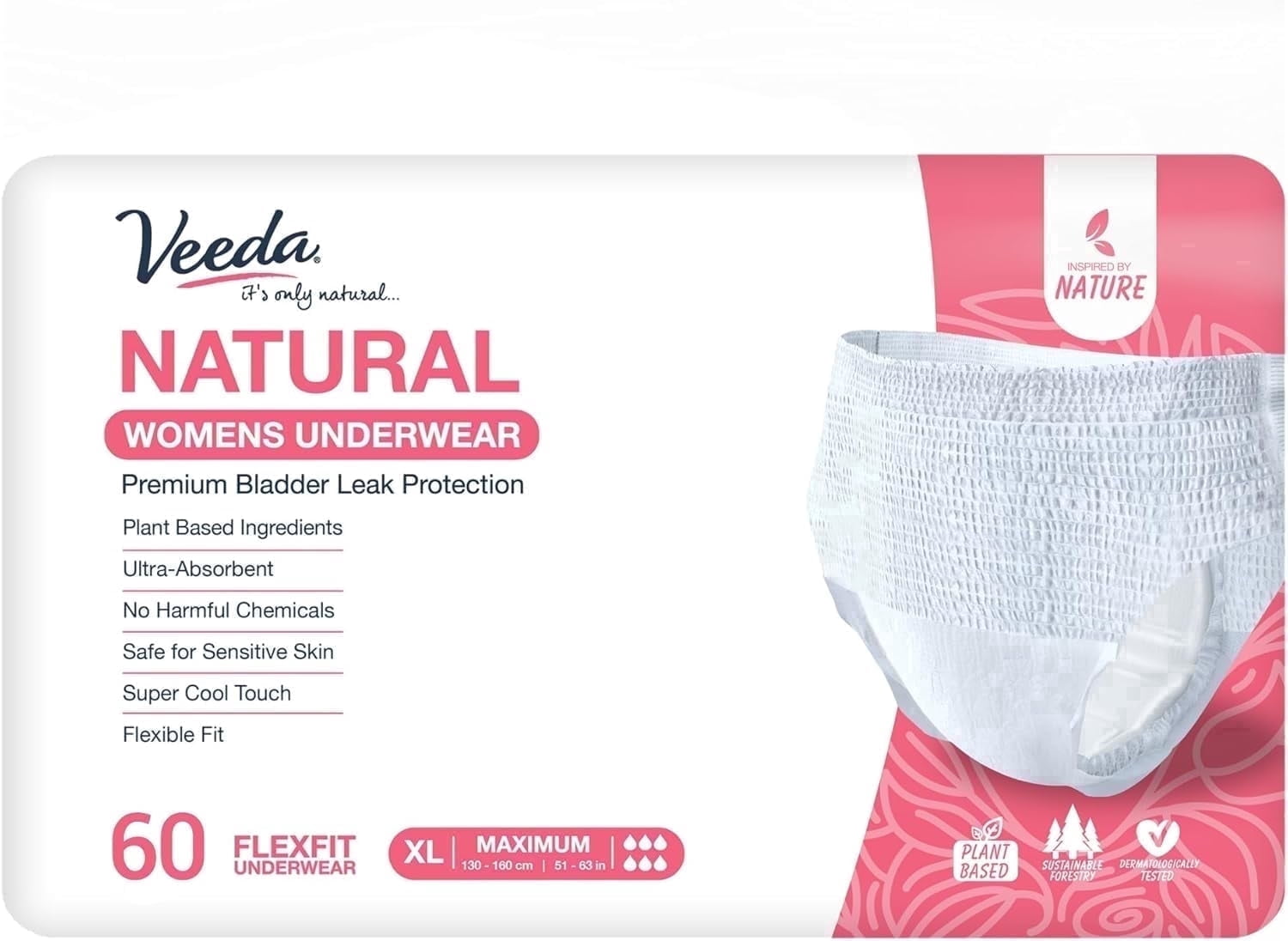 Veeda Adult Incontinence Underwear for Women, Postpartum Bladder ...