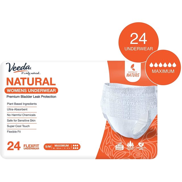 Veeda Natural Adult Incontinence Underwear for Women Postpartum