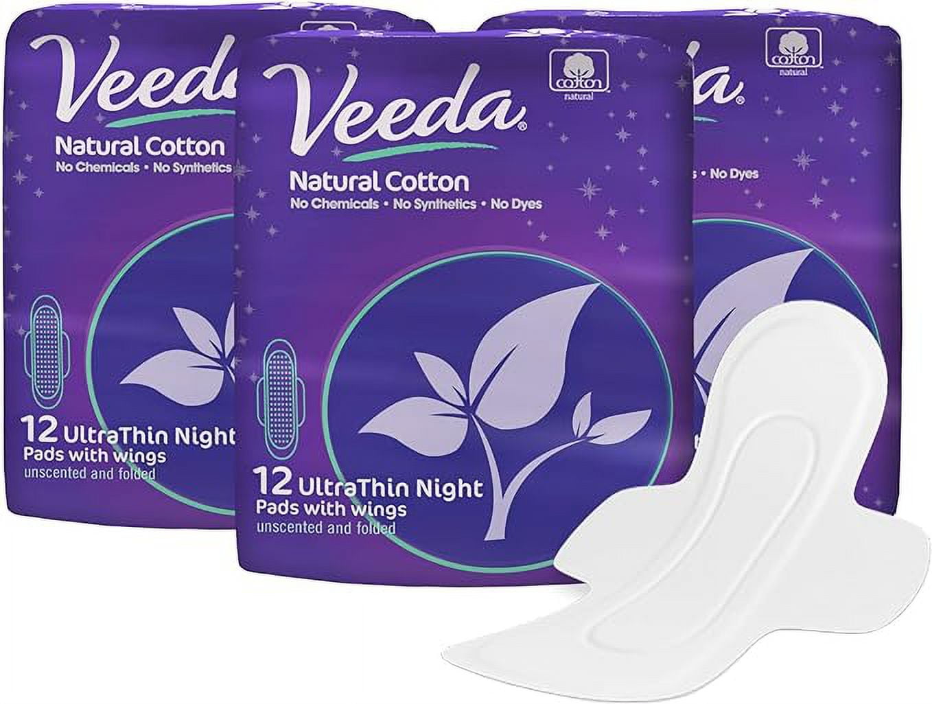 Veeda Ultra Thin Super Absorbent Night Pads Are Always Chlorine, Dye