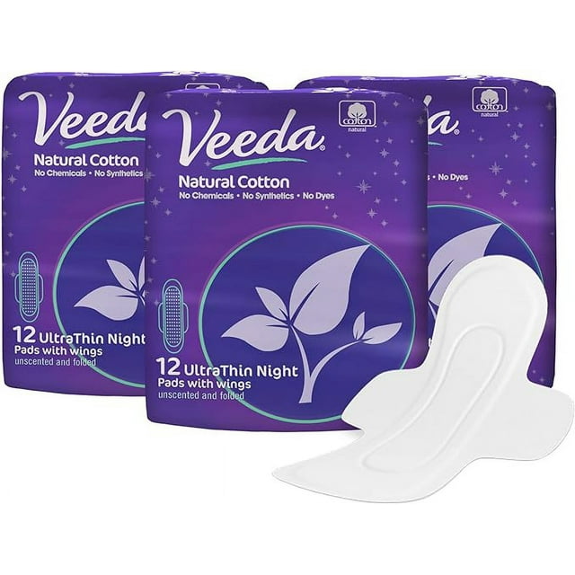 Veeda Ultra Thin Super Absorbent Night Pads Are Always Chlorine, Dye