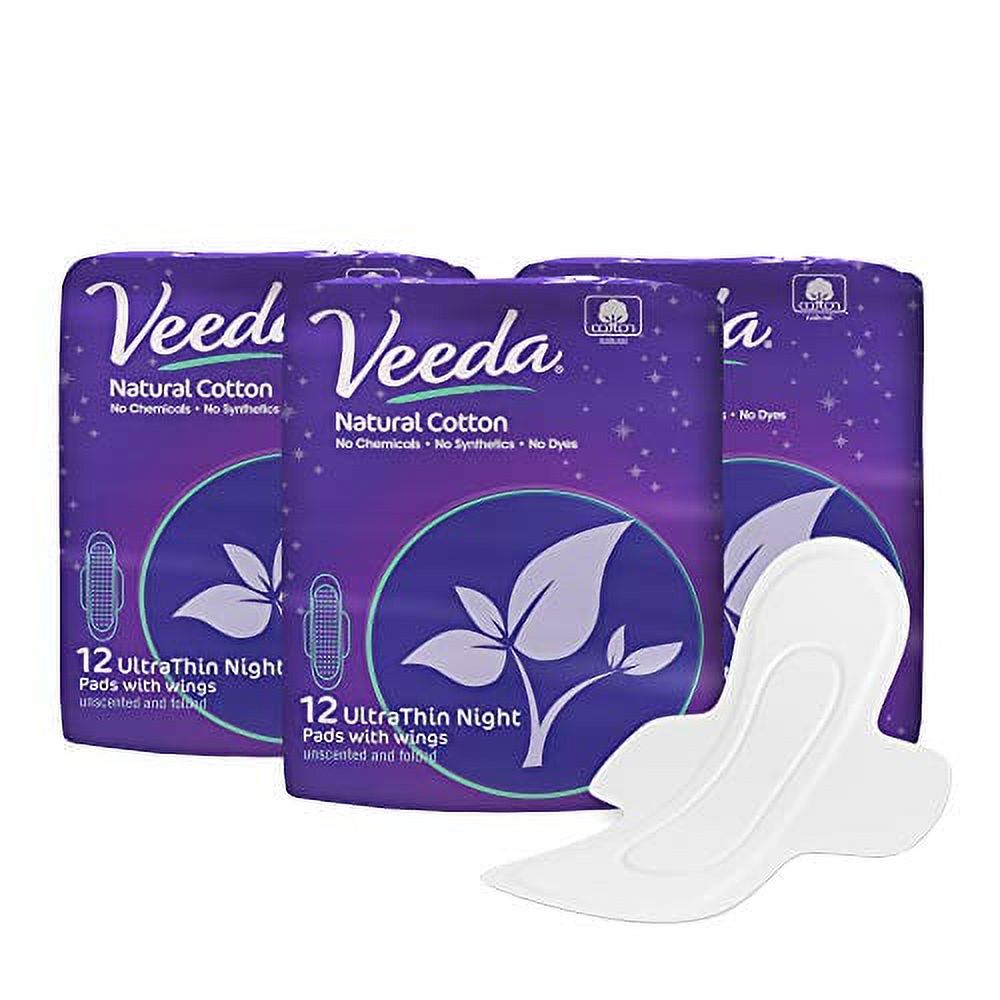 Veeda Ultra Thin Super Absorbent Night Pads Are Always Chlorine, Dye