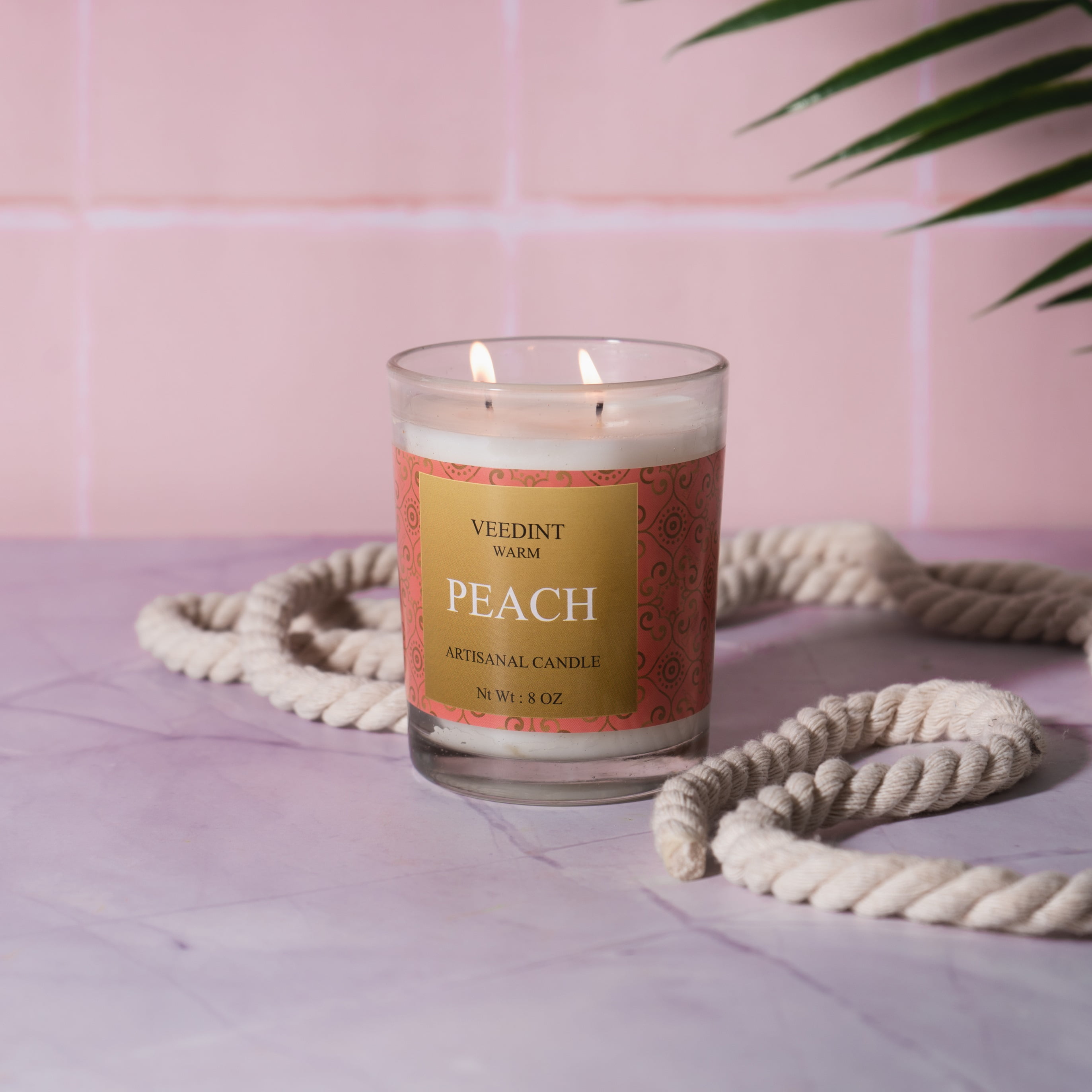 Veedint Candle Scented Candle, Jar Candle, Peach Fragrance, 8 Oz, Women