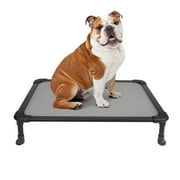 Veehoo Chew Proof Dog Bed, Cooling Raised Pet Cot, Rustless Aluminum Frame, Gray, Medium