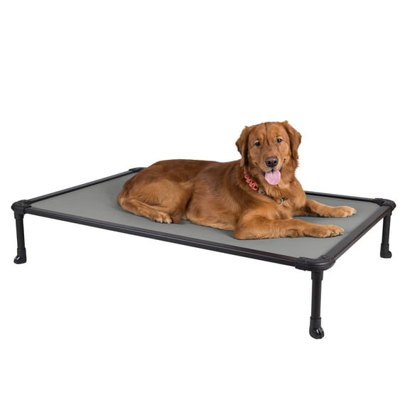 Veehoo Chew Proof Dog Bed, Cooling Raised Pet Cot, Rustless Aluminum Frame, Gray, X Large