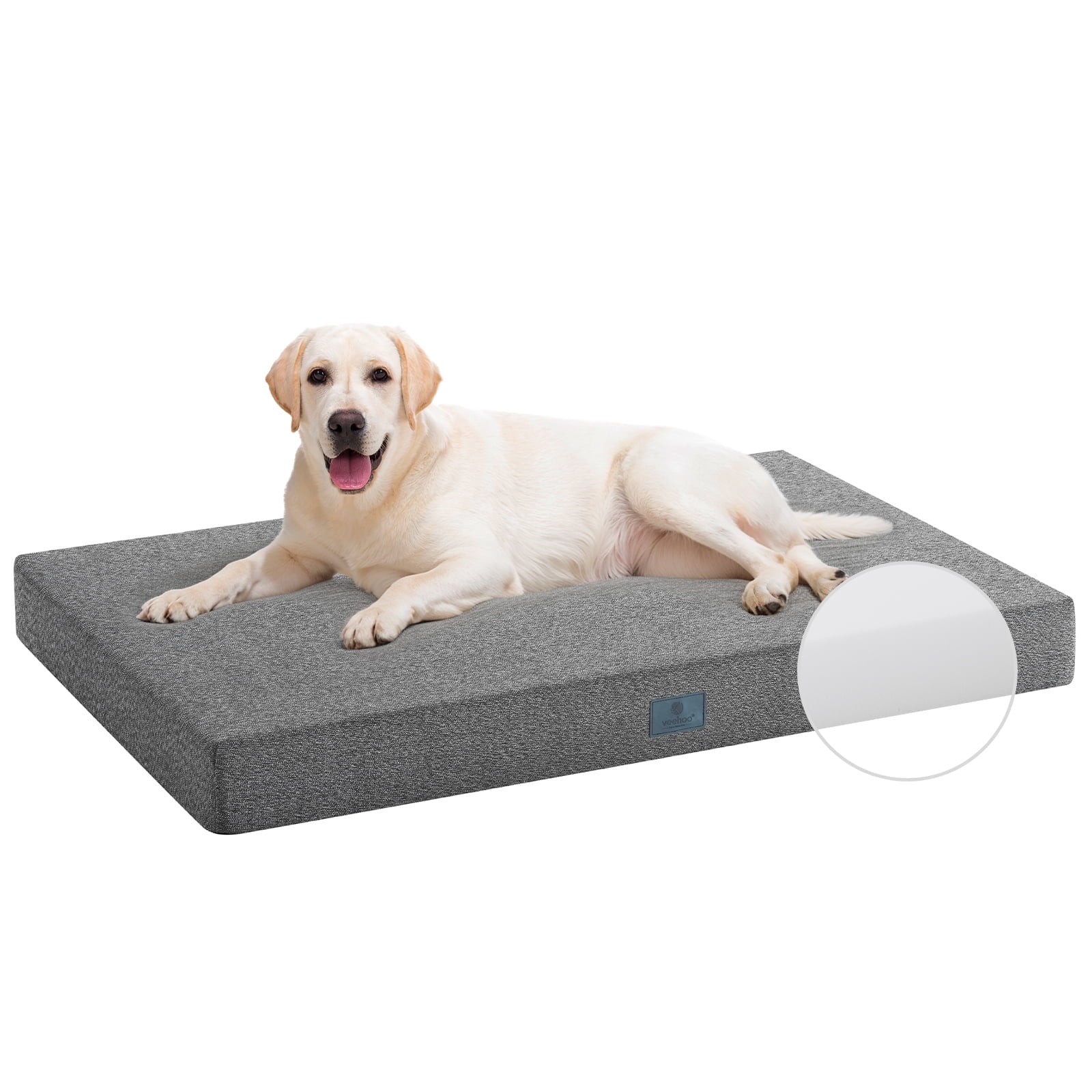 Veehoo Chew Proof Dog Bed for Crate, Indestructible Dog Crate Bed for Aggresive Chewers, Extra Large XXL Tough Chew Resistant Pet Pad with Hidden Zipper, Removable Washable Cover