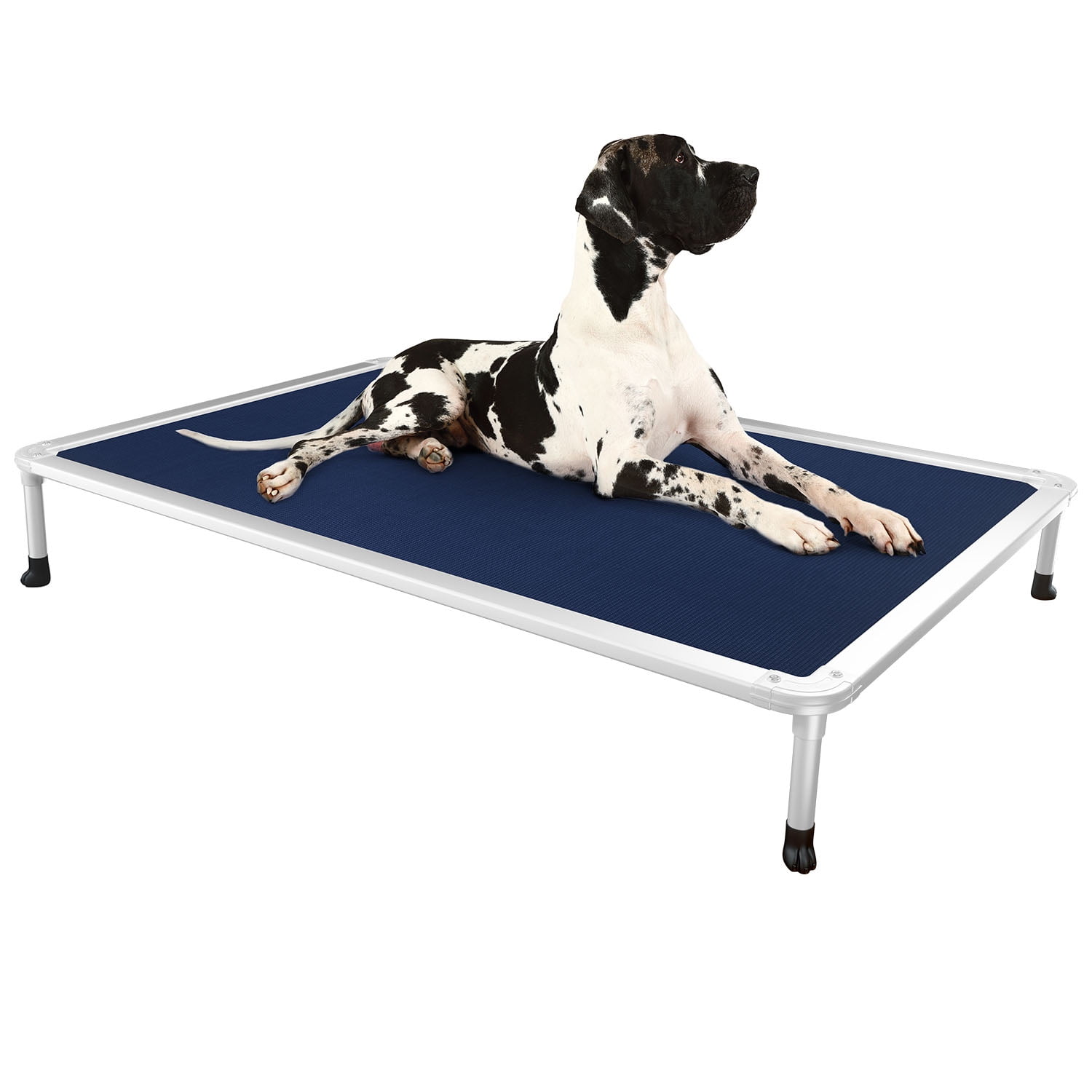 Veehoo Chew Proof Dog Bed Rustless Aluminum Frame and Textilene Mesh Fabric Blue X Large