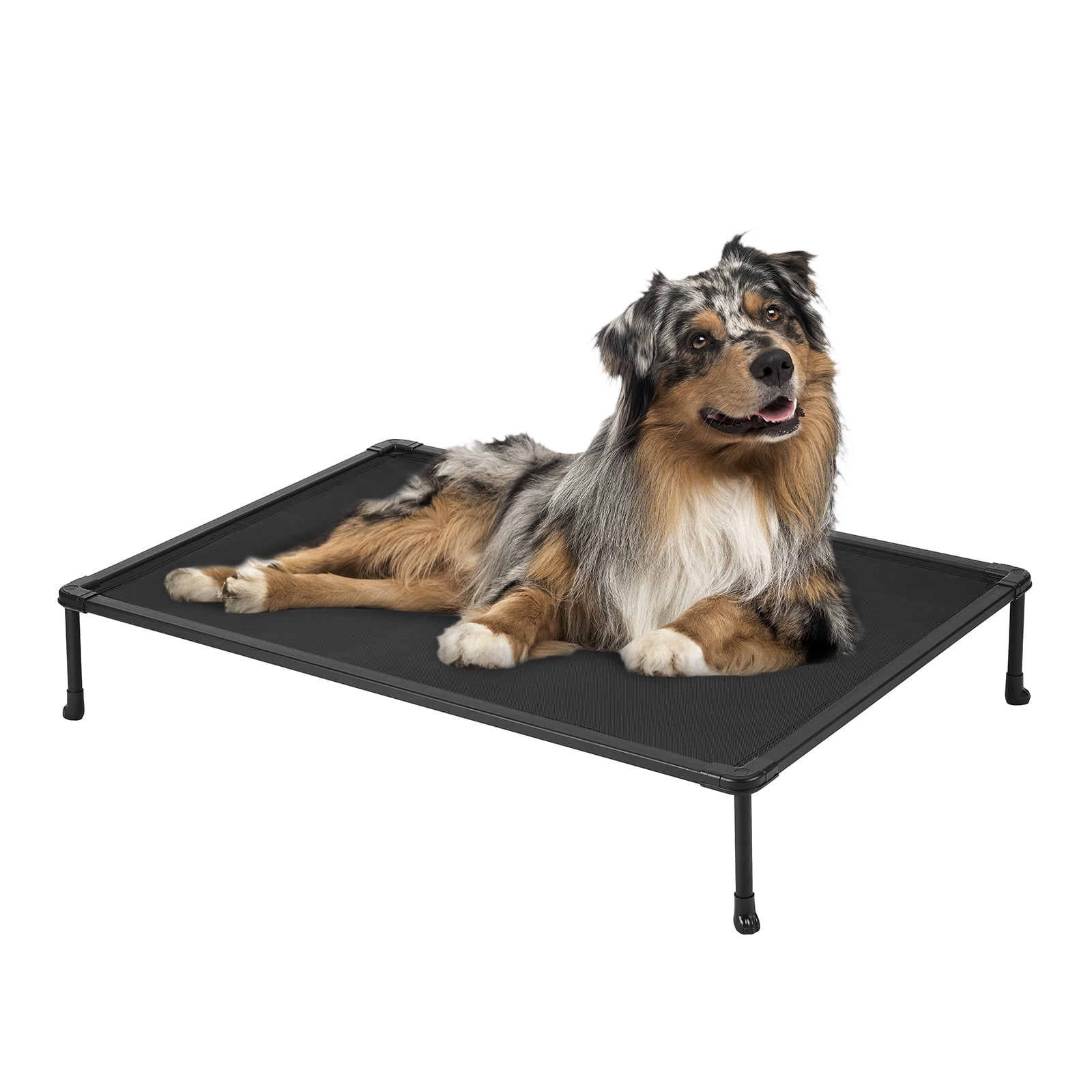Veehoo Chewproof Dog Bed, Cooling Raised Dog Cots with Black Metal