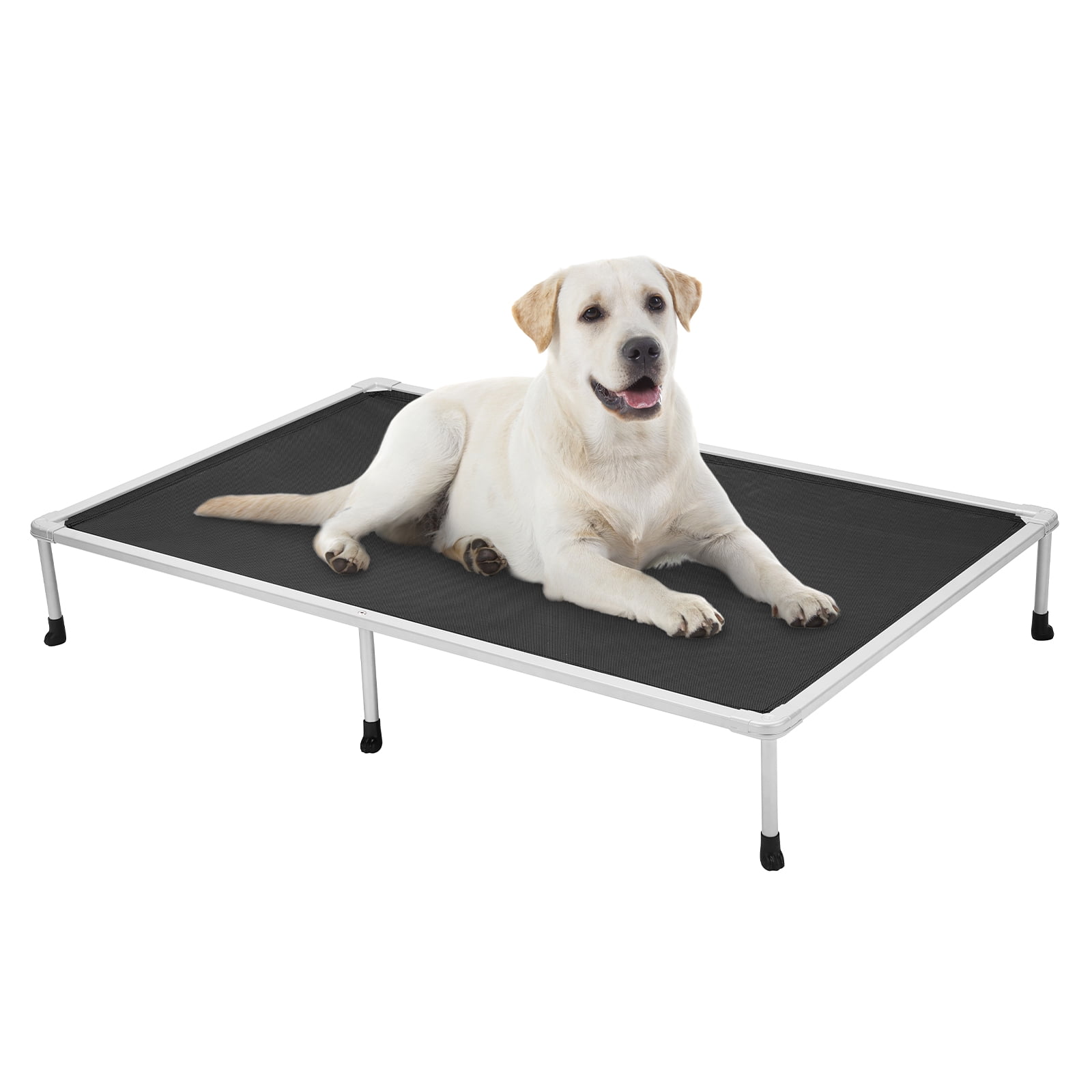 Veehoo Chewproof Dog Bed, Cooling Raised Dog Cots with Silver Metal