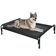 Veehoo Cooling Elevated Dog Bed, Chew Proof Dog Cot with Washable Mesh, Large, Black