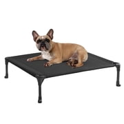 Veehoo Cooling Elevated Dog Bed, Portable Raised Pet Cot with Washable Mesh, 32"x25", Black