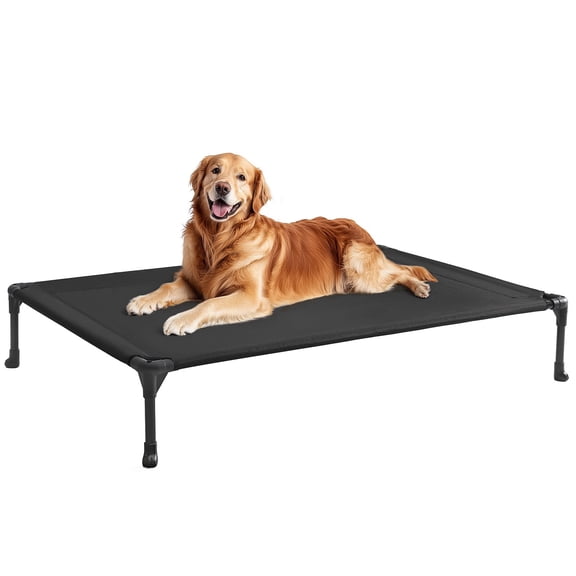 Veehoo Cooling Elevated Dog Bed, Portable Raised Pet Cot with Washable Mesh, 45"x33", Black