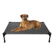 Veehoo Cooling Elevated Dog Bed, Portable Raised Pet Cot with Washable Mesh, Large, Black Silver