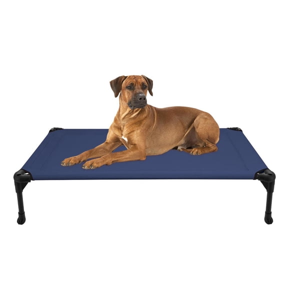 Veehoo Cooling Elevated Dog Bed, Portable Raised Pet Cot with Washable Mesh, Large, Blue