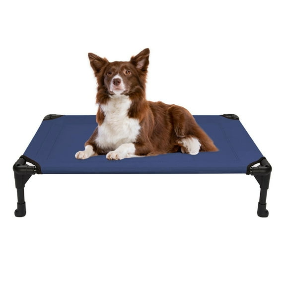 Veehoo Cooling Elevated Dog Bed, Portable Raised Pet Cot with Washable Mesh, Medium, Blue