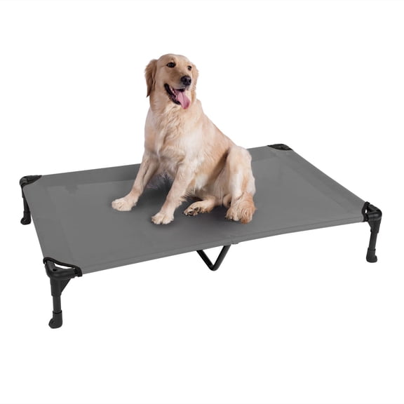 Veehoo Cooling Elevated Dog Bed, Portable Raised Pet Cot with Washable Mesh, X Large, Silver Grey