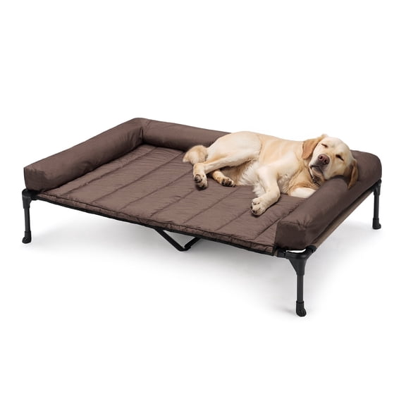 Veehoo Cooling Elevated Dog Bed + Waterproof Removable Pillow-Top Mat, Dog Sofa Bed, XLarge, Brown