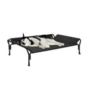 Veehoo Cooling Elevated Dog Bed with Guardrail &amp; Slope Headrest, Teslin Mesh, Large, Black