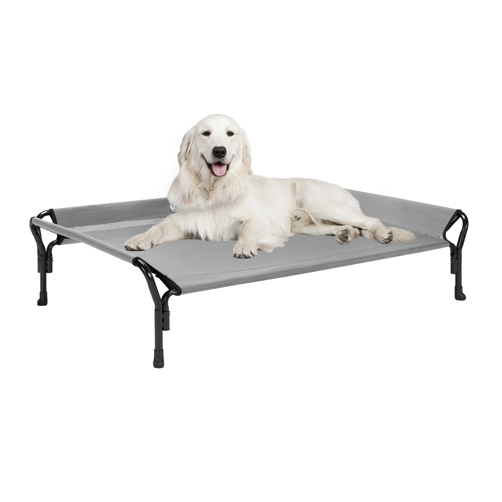 Curated visual reference: Gallery Detail: Veehoo Cooling Elevated Dog Bed With Guardrail Slope Headrest Teslin