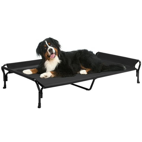 Veehoo Cooling Elevated Dog Bed with Guardrail & Slope Headrest, Teslin Mesh, XX Large, Black