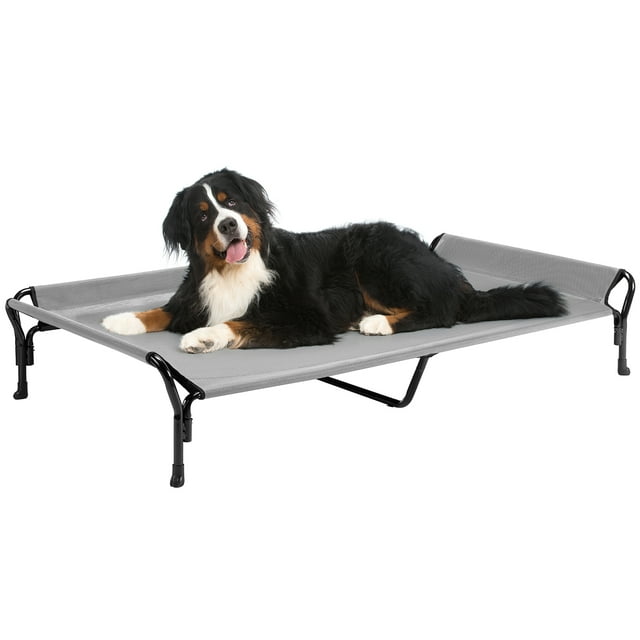 Veehoo Cooling Elevated Dog Bed with Guardrail & Slope Headrest, Teslin Mesh, XX Large, Gray