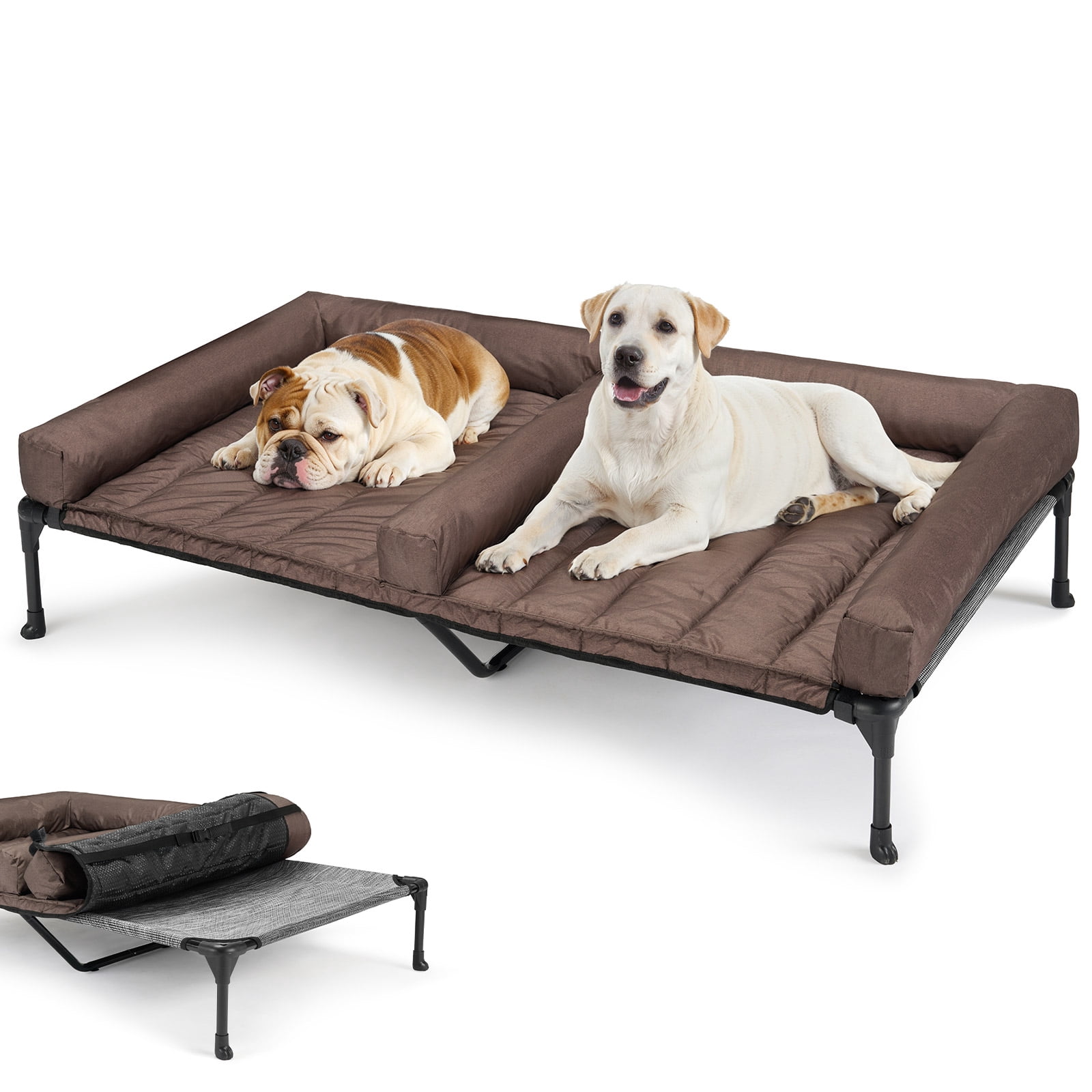 Picture of Veehoo Cooling Raised Dog Bed + Waterproof Double Dog Bed Cushion for ...