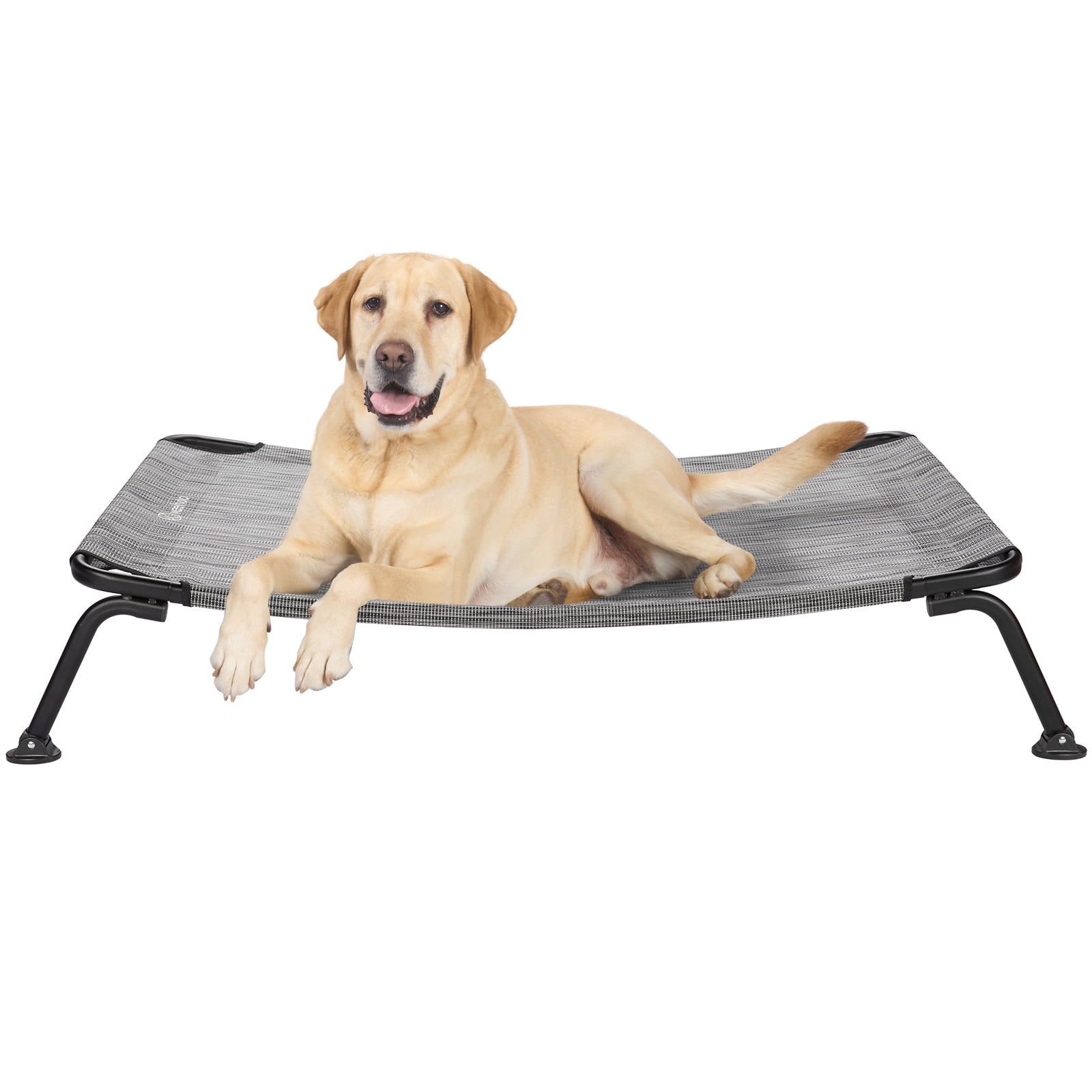 Veehoo Curved Cooling Elevated Dog Bed, Black Frame Chewproof Raised