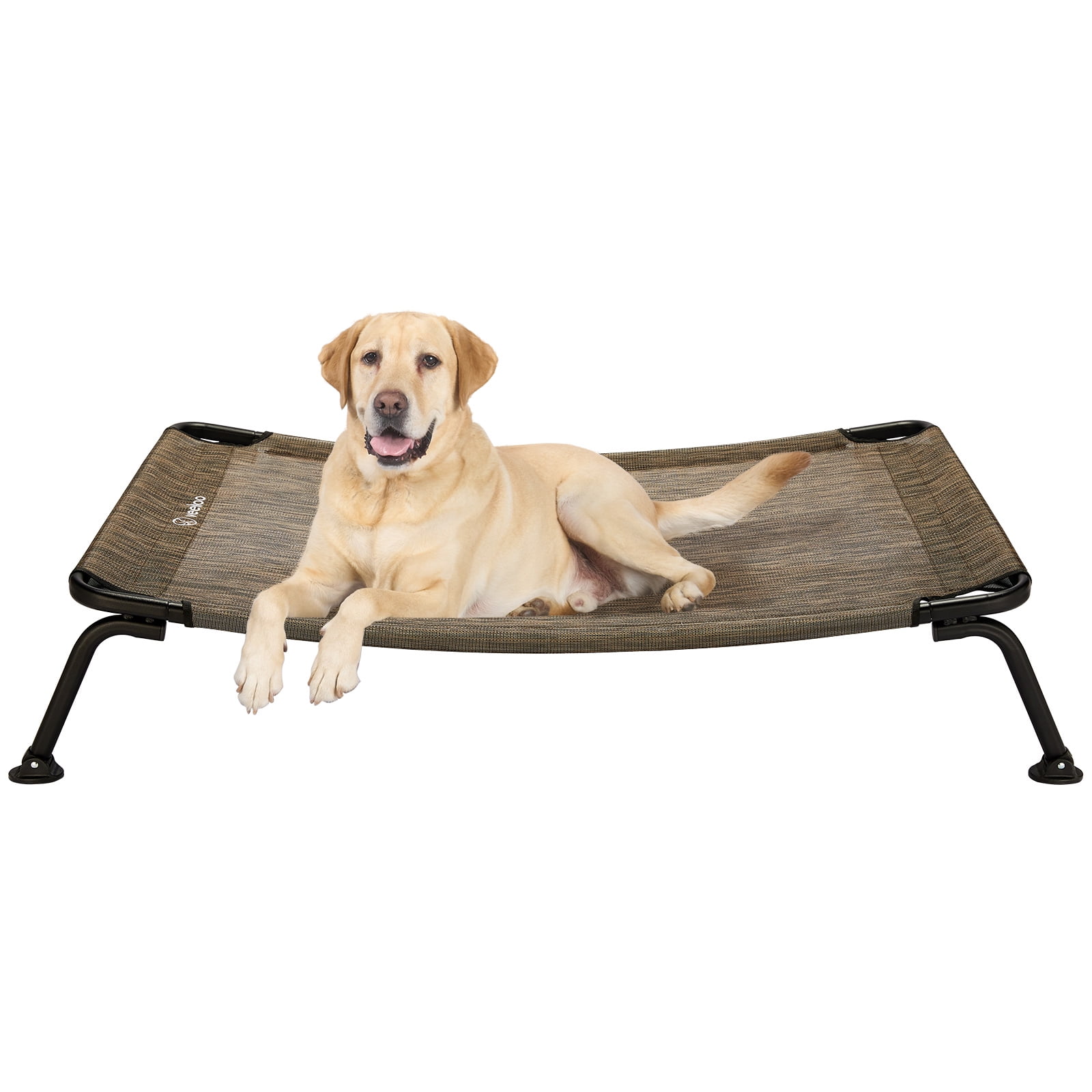 Veehoo Curved Cooling Elevated Dog Bed, Black Frame Chewproof Raised