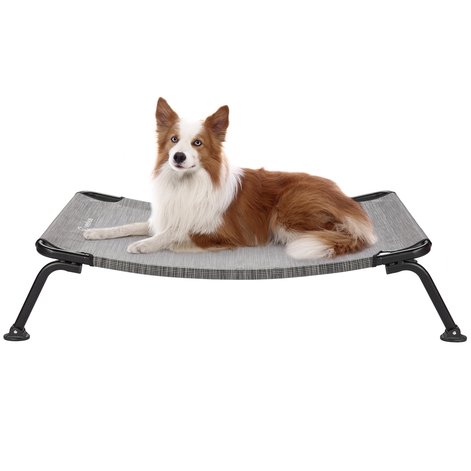 Veehoo Curved Cooling Elevated Dog Bed, Black Frame Chewproof Raised