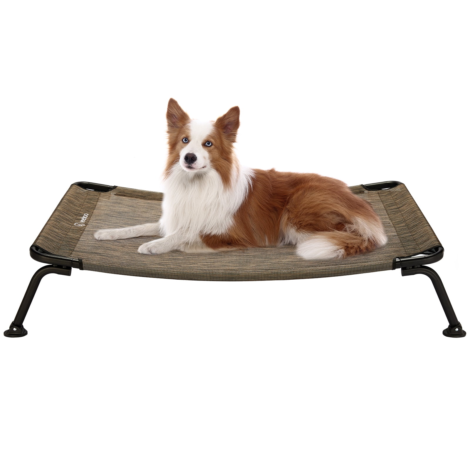 Veehoo Curved Cooling Elevated Dog Bed, Black Frame Chewproof Raised