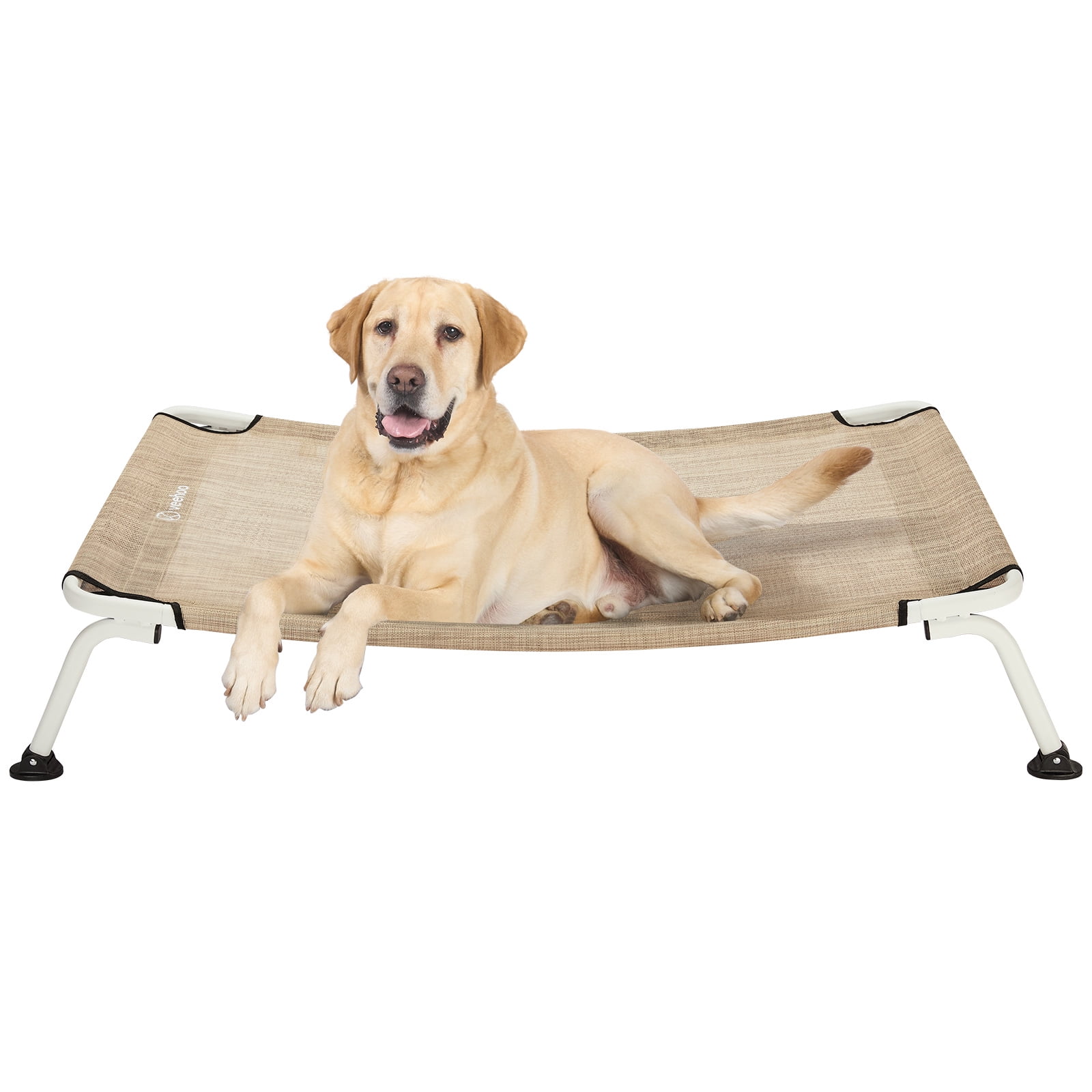 Veehoo Curved Cooling Elevated Dog Bed, White Frame Chewproof Raised