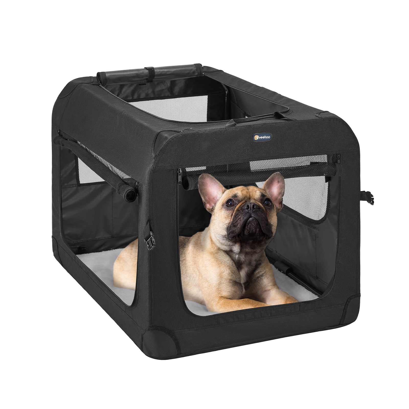 Photo inspiration: Picture Idea: Veehoo Folding Soft Dog Crate 3 Door Pet Kennel 600D