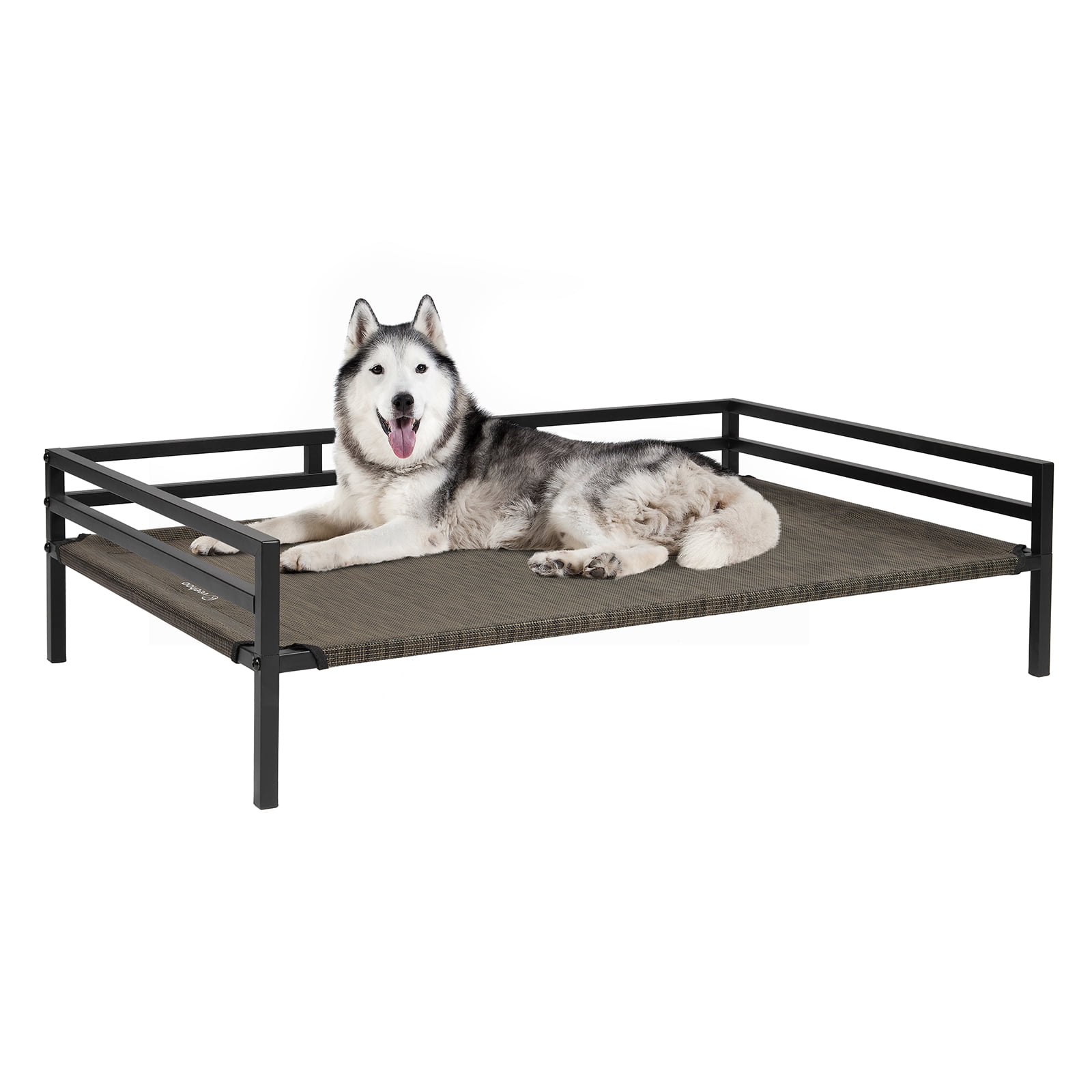 Veehoo Metal Elevated Dog Bed, Cooling Raised Pet Cot Washable Mesh Indoor, Large, Brown