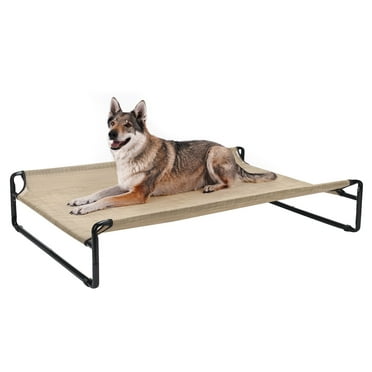Veehoo Original Cooling Elevated Dog Bed, Raised Dog Cot with Washable Mesh, X-Large, Beige Coffee